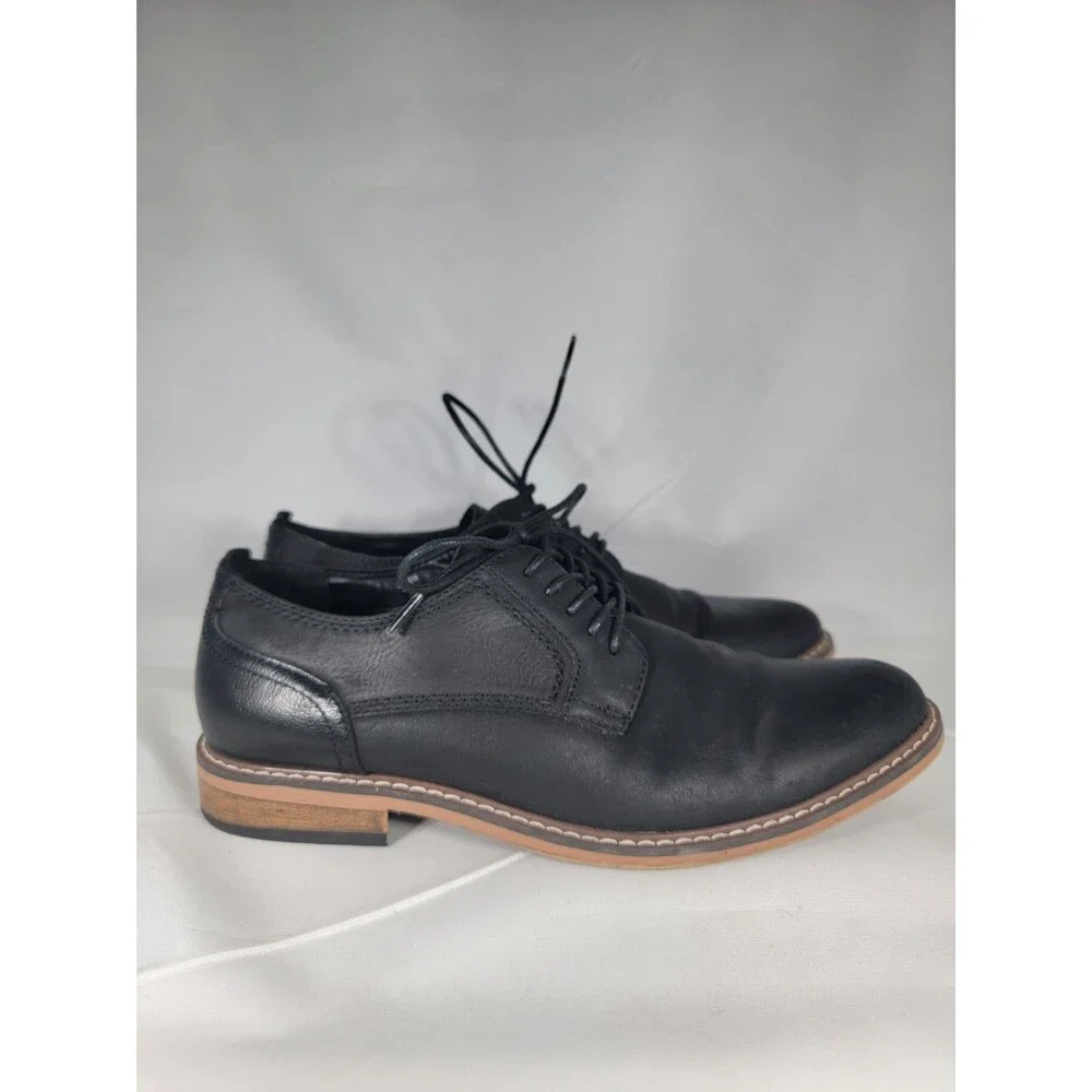 Steve Madden Ajapp Mens Oxford Shoes Sz 8 Black Comfort Lace Up Vamp Almond Toe